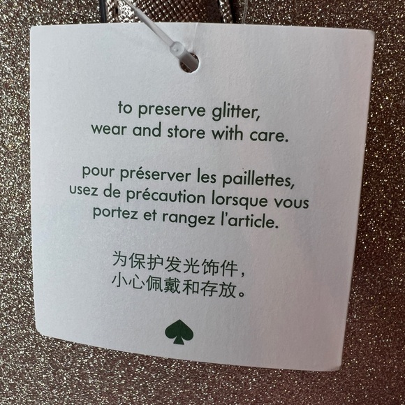 NWT Kate Spade Tinsel Glitter Fabric Shoulder Tote Bag K9338 Rose Gold - Picture 8 of 15